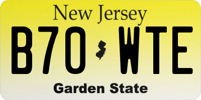 NJ license plate B70WTE