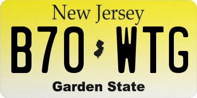 NJ license plate B70WTG