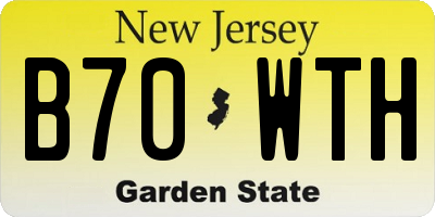 NJ license plate B70WTH
