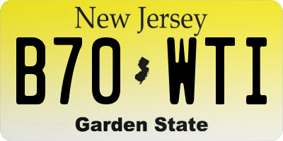 NJ license plate B70WTI