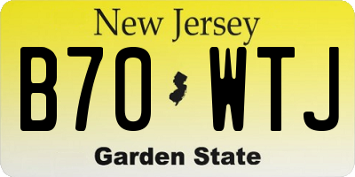 NJ license plate B70WTJ