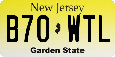NJ license plate B70WTL