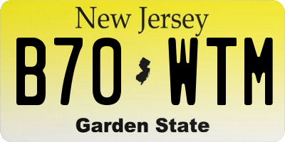 NJ license plate B70WTM