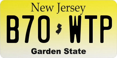 NJ license plate B70WTP