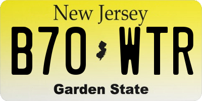 NJ license plate B70WTR