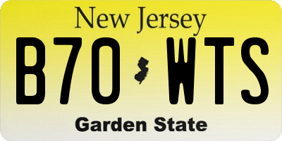 NJ license plate B70WTS