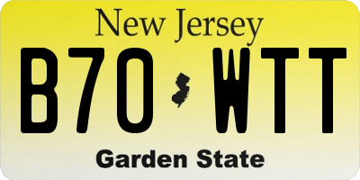 NJ license plate B70WTT