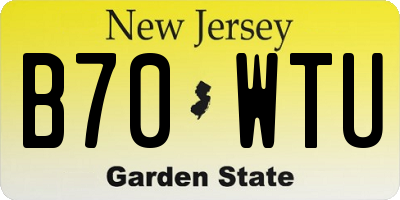 NJ license plate B70WTU