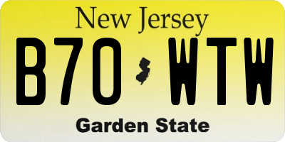 NJ license plate B70WTW