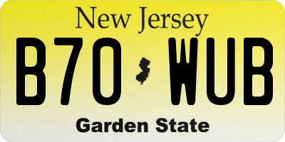 NJ license plate B70WUB