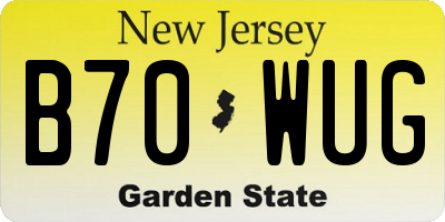 NJ license plate B70WUG