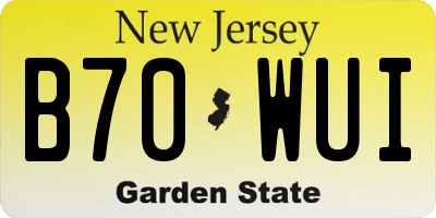 NJ license plate B70WUI