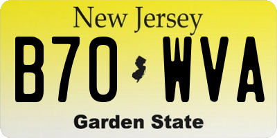 NJ license plate B70WVA