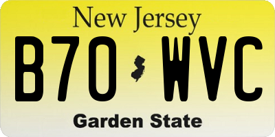 NJ license plate B70WVC