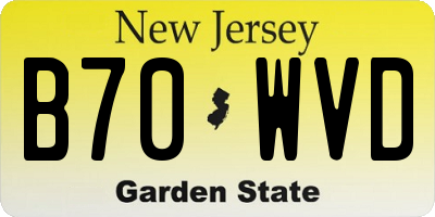 NJ license plate B70WVD