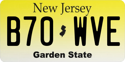 NJ license plate B70WVE