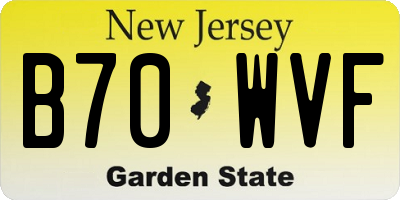 NJ license plate B70WVF