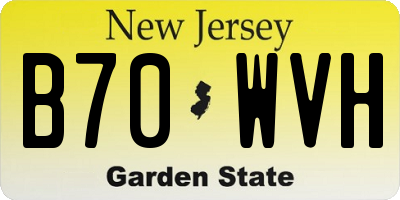 NJ license plate B70WVH