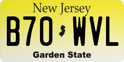 NJ license plate B70WVL