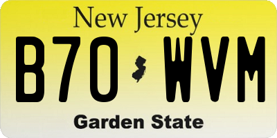 NJ license plate B70WVM