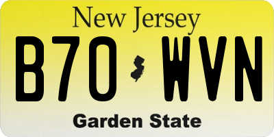NJ license plate B70WVN
