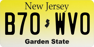 NJ license plate B70WVO