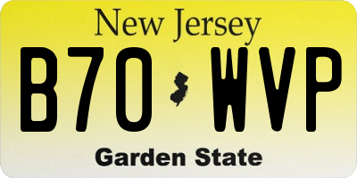 NJ license plate B70WVP