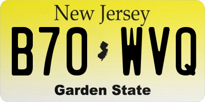 NJ license plate B70WVQ