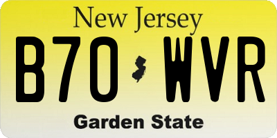 NJ license plate B70WVR