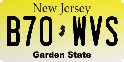 NJ license plate B70WVS