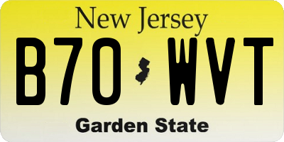 NJ license plate B70WVT