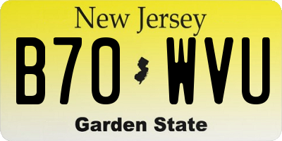 NJ license plate B70WVU