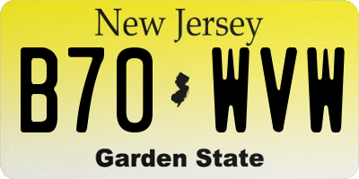 NJ license plate B70WVW