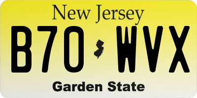 NJ license plate B70WVX
