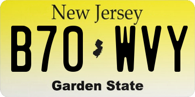 NJ license plate B70WVY