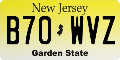 NJ license plate B70WVZ