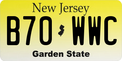 NJ license plate B70WWC