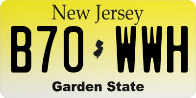 NJ license plate B70WWH