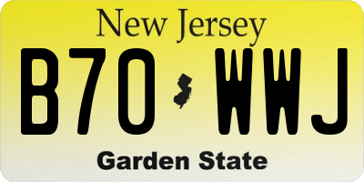 NJ license plate B70WWJ