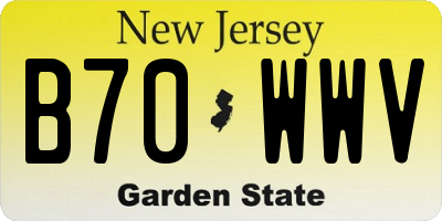 NJ license plate B70WWV