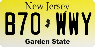 NJ license plate B70WWY