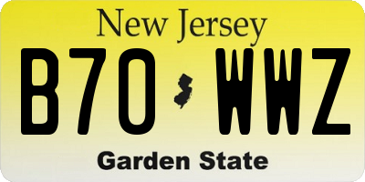 NJ license plate B70WWZ