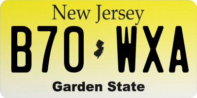 NJ license plate B70WXA
