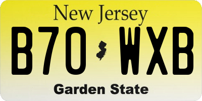 NJ license plate B70WXB