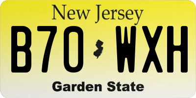 NJ license plate B70WXH