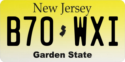 NJ license plate B70WXI