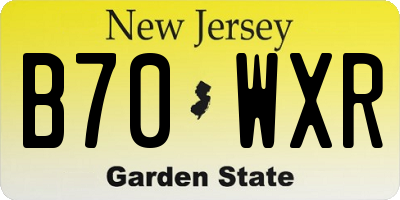 NJ license plate B70WXR