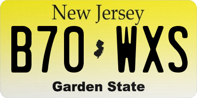 NJ license plate B70WXS