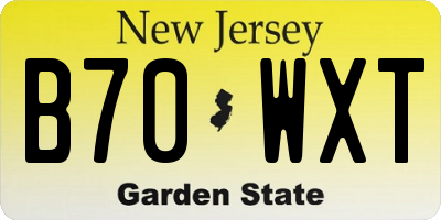 NJ license plate B70WXT