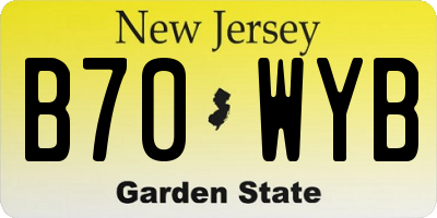 NJ license plate B70WYB